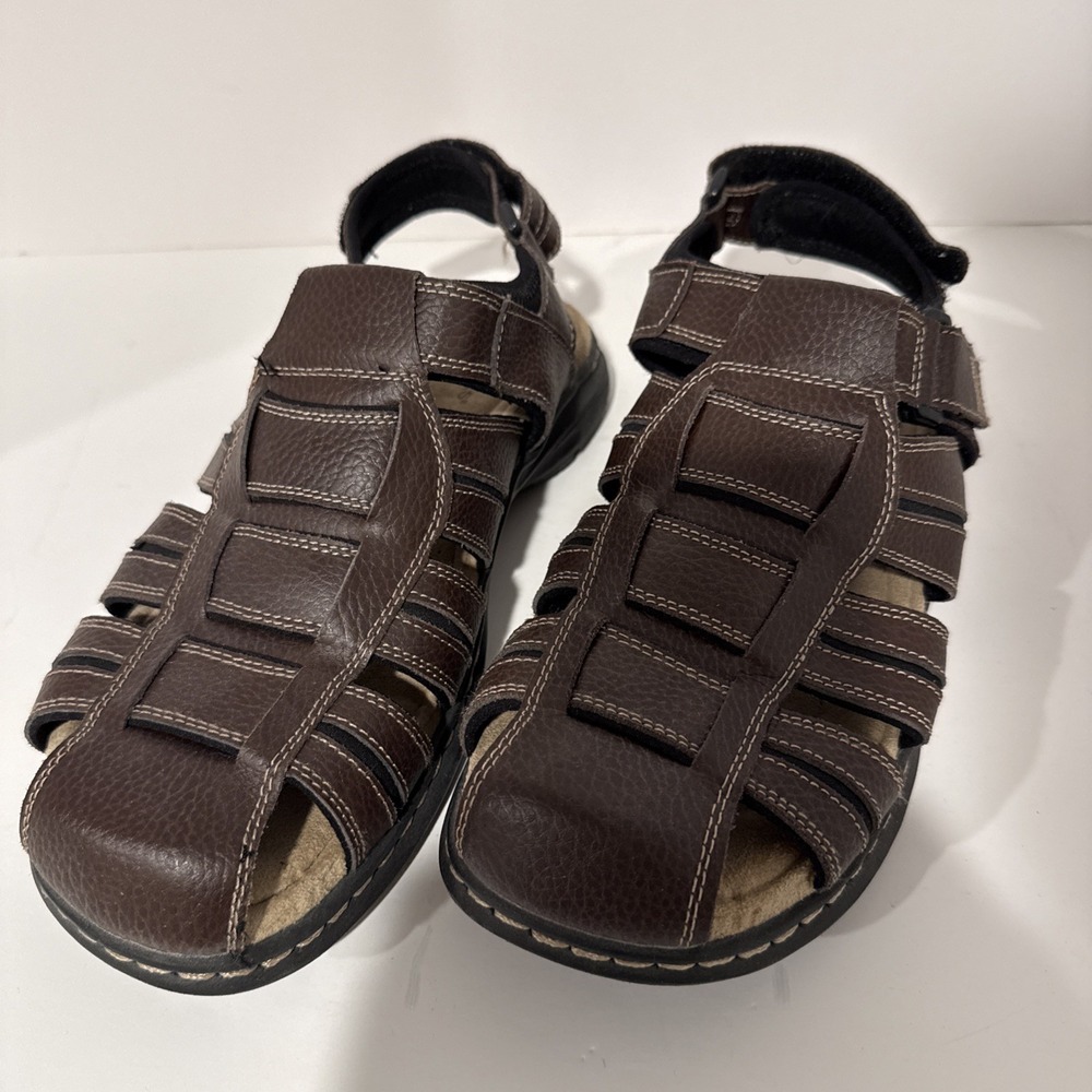Dockers Men's Size‎ 10M Leather Brown Strap Sandals